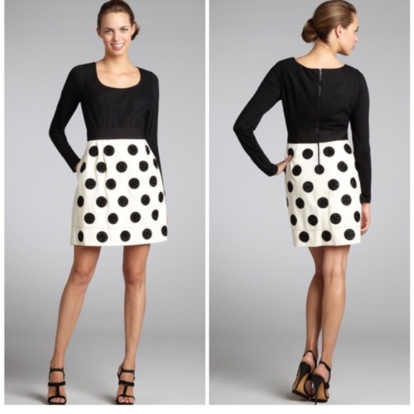 Stylish Black and White Polka Dot Kids Dress - Picture 1 of 8